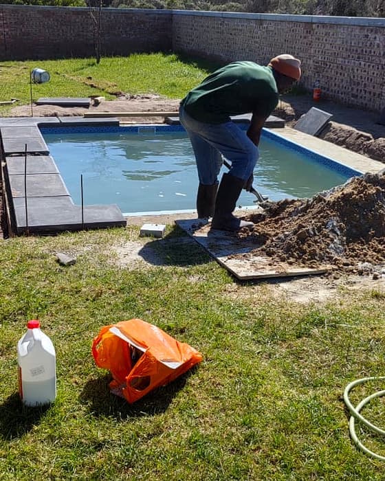 A pool build in progress, a new build, Klipfontein