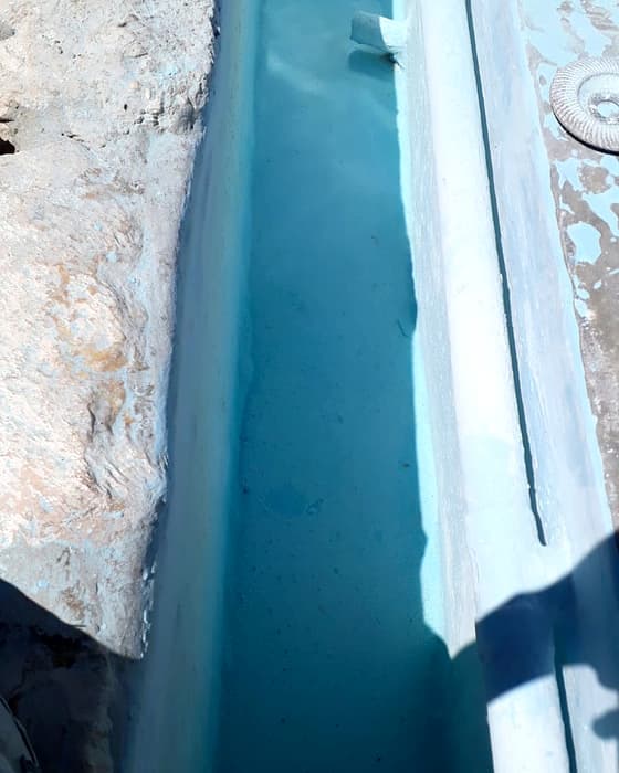 Fibreglass relining work, a fibreglass relining job